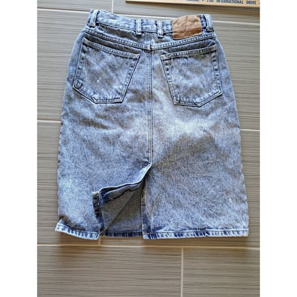 Vintage 80's Sergio Diamond Stone Wash Denim Skirt High Waist Cotton Womens 26" - Picture 5 of 7
